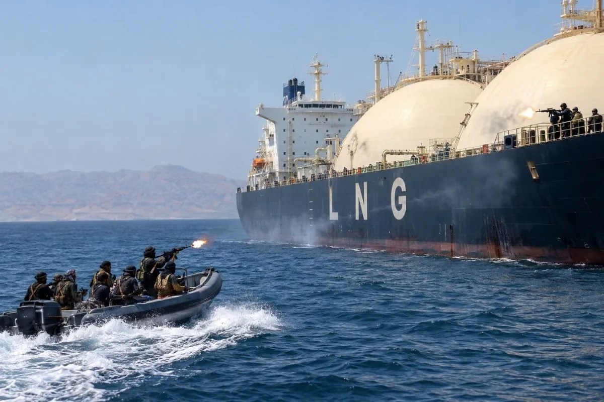 यमन के समंदर में खौफनाक मंजर: LNG टैंकर पर स्किफ से फायरिंग, गार्ड्स ने दागे चेतावनी राउंड