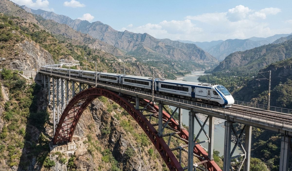 Vande Bharat Express ने 100 किमी प्रति घंटे की रफ्तार से पार किए Chenab और Anji पुल